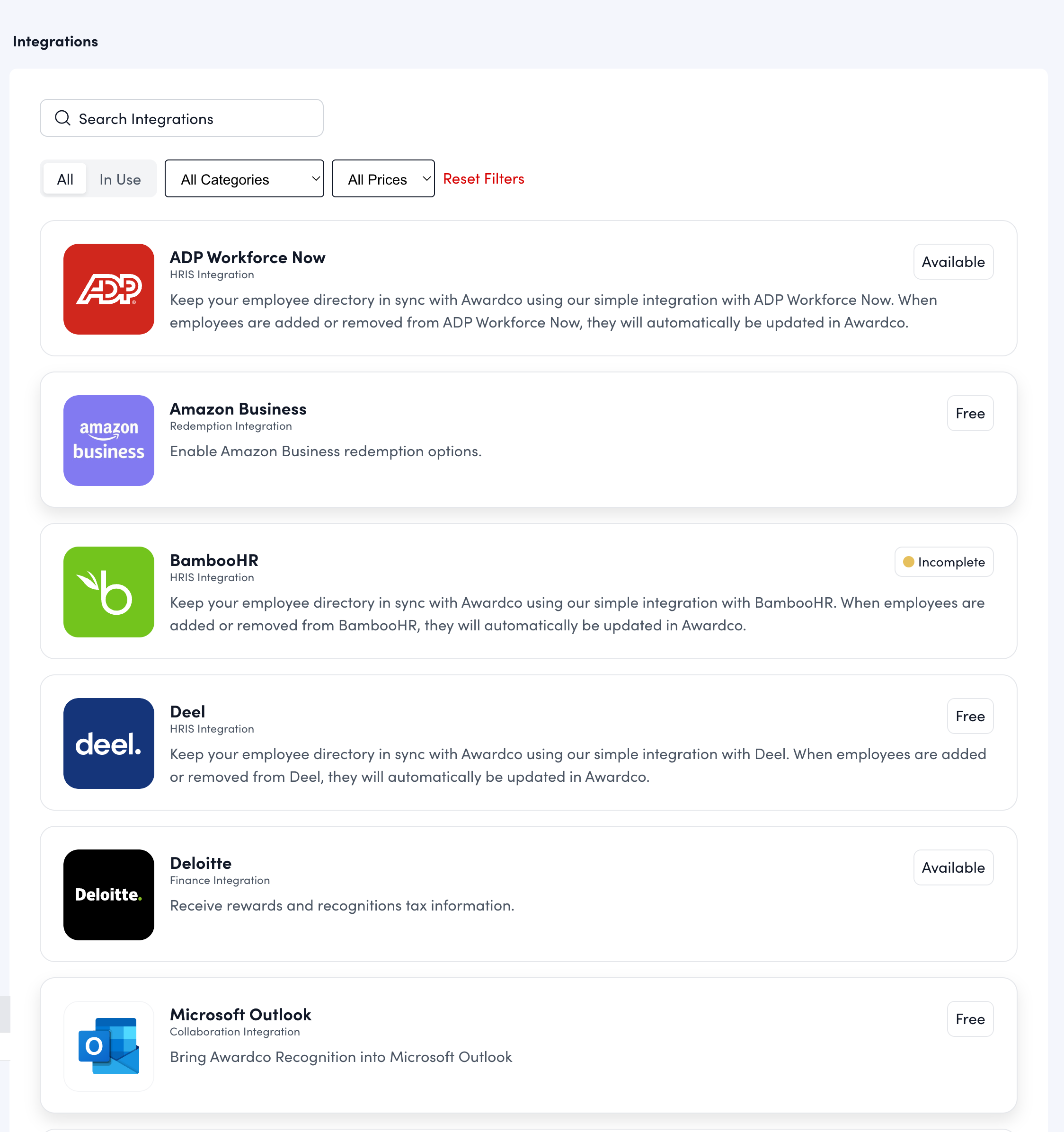 Applications that Integrate with Awardco