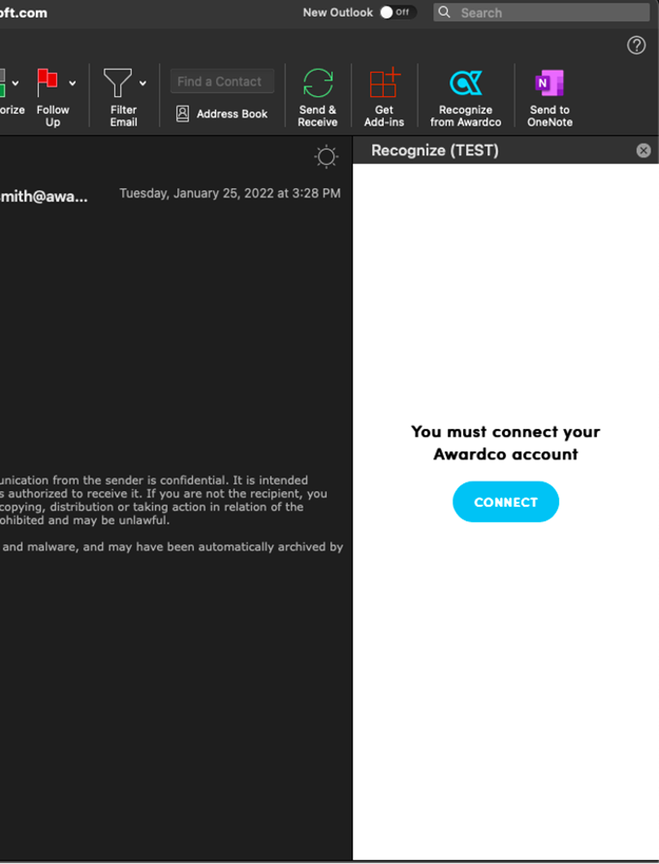 Integrating Microsoft Outlook with Awardco